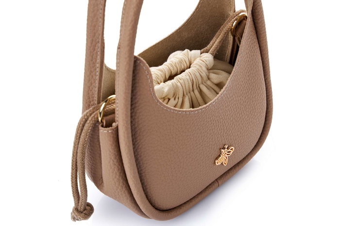 Lucky Bees Bolsa de Hombro Visón, Cuero de Polivinilo, Bolso Elegante para Mujer, 28x9x21 cm